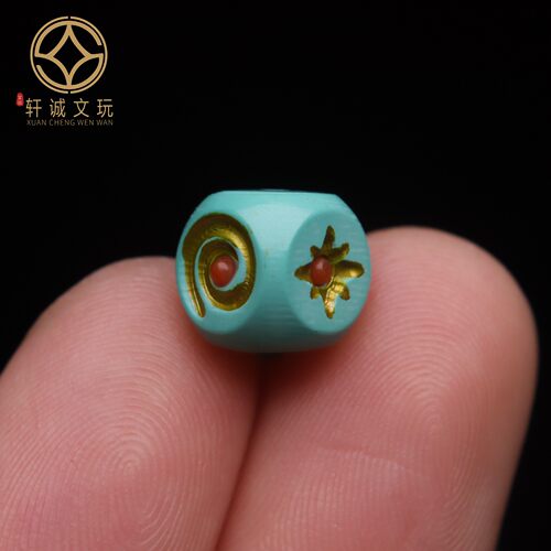优化高瓷绿松石日月星辰方糖蒙松散珠手串108diy手链配饰配件 - 图1