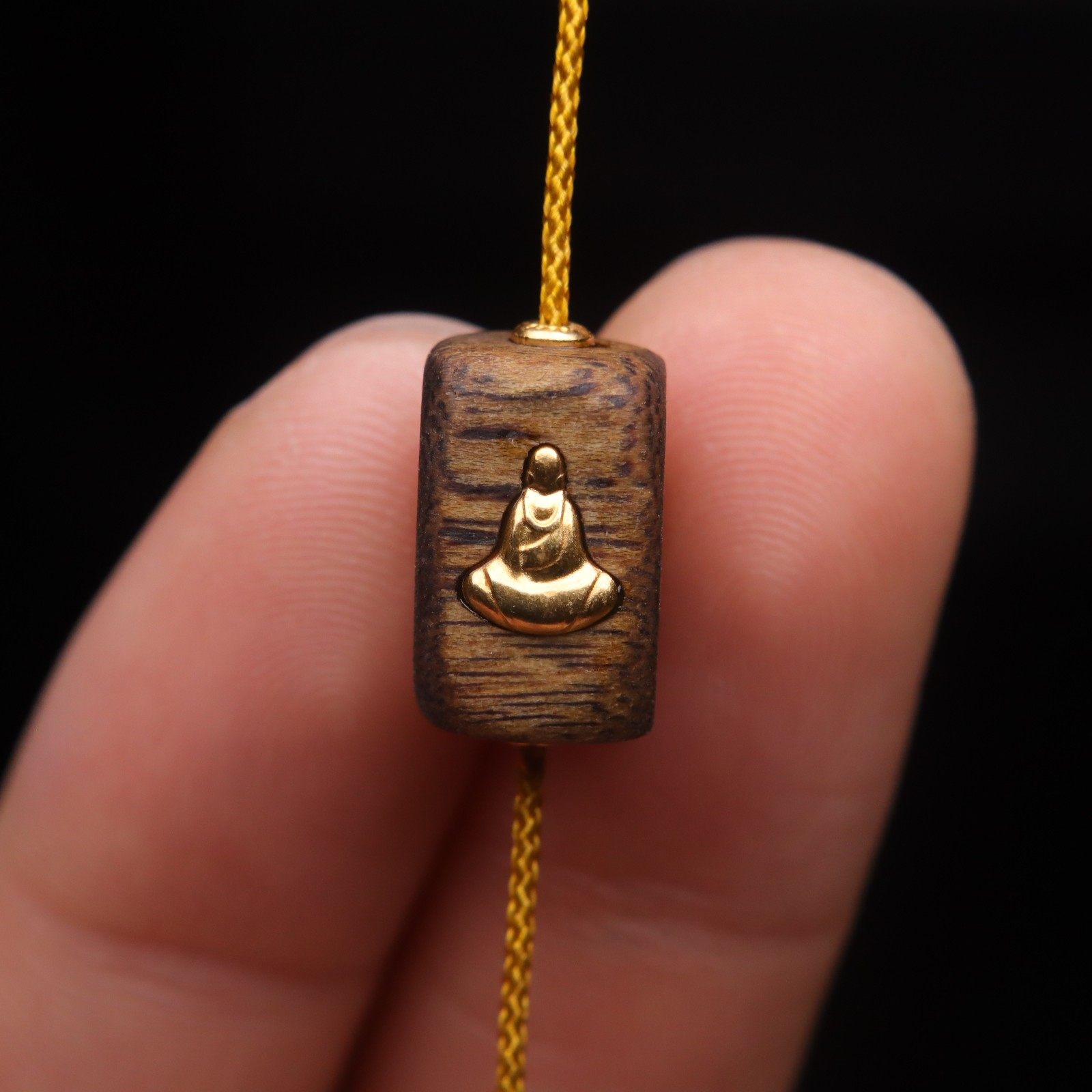 原创S925银镀金天然奇楠沉香木镶嵌聚财咒老型桶珠散珠DIY配饰,淘宝优惠券,粉丝福利购,淘宝优惠卷