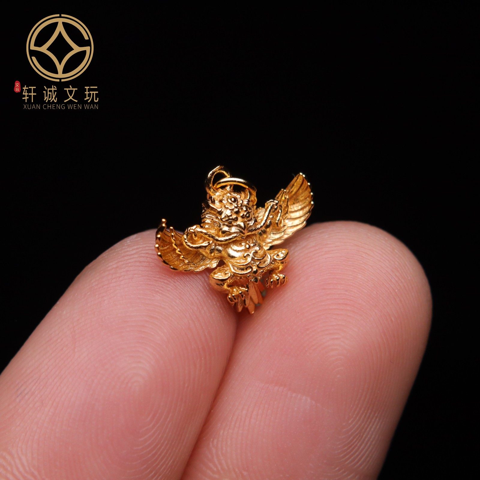 原创足银925银镀金大鹏鸟顶腰珠手串串珠diy文玩配饰配珠饰品,淘宝优惠券,粉丝福利购,淘宝优惠卷