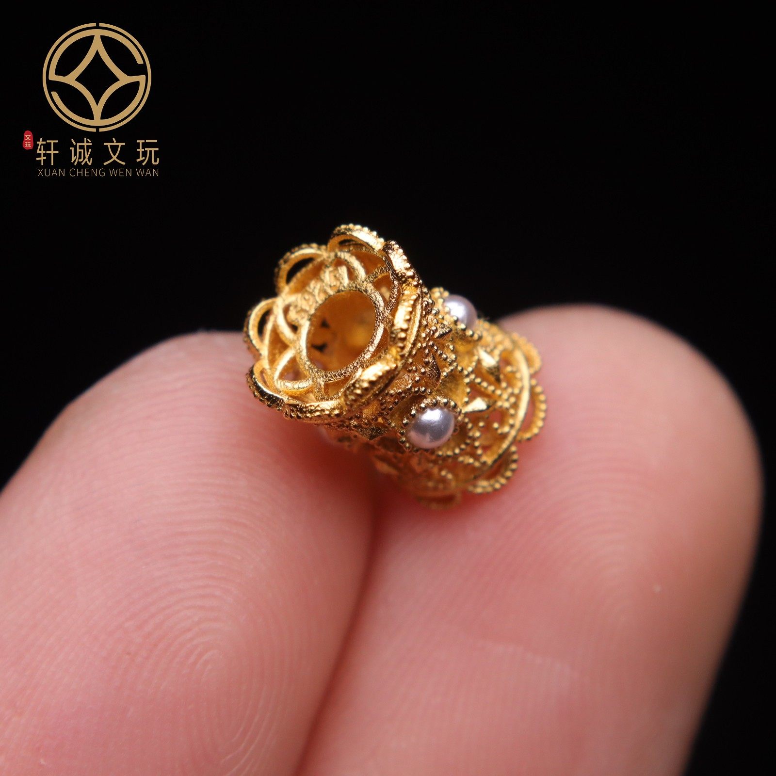 原创925银镀金镶嵌珍珠镂空桶珠腰珠隔珠串珠diy文玩配饰手串配珠,淘宝优惠券,粉丝福利购,淘宝优惠卷