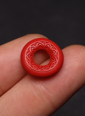 天然保真朱砂雕刻新款莲花平安扣面包圈文玩佛珠手串diy配饰配件