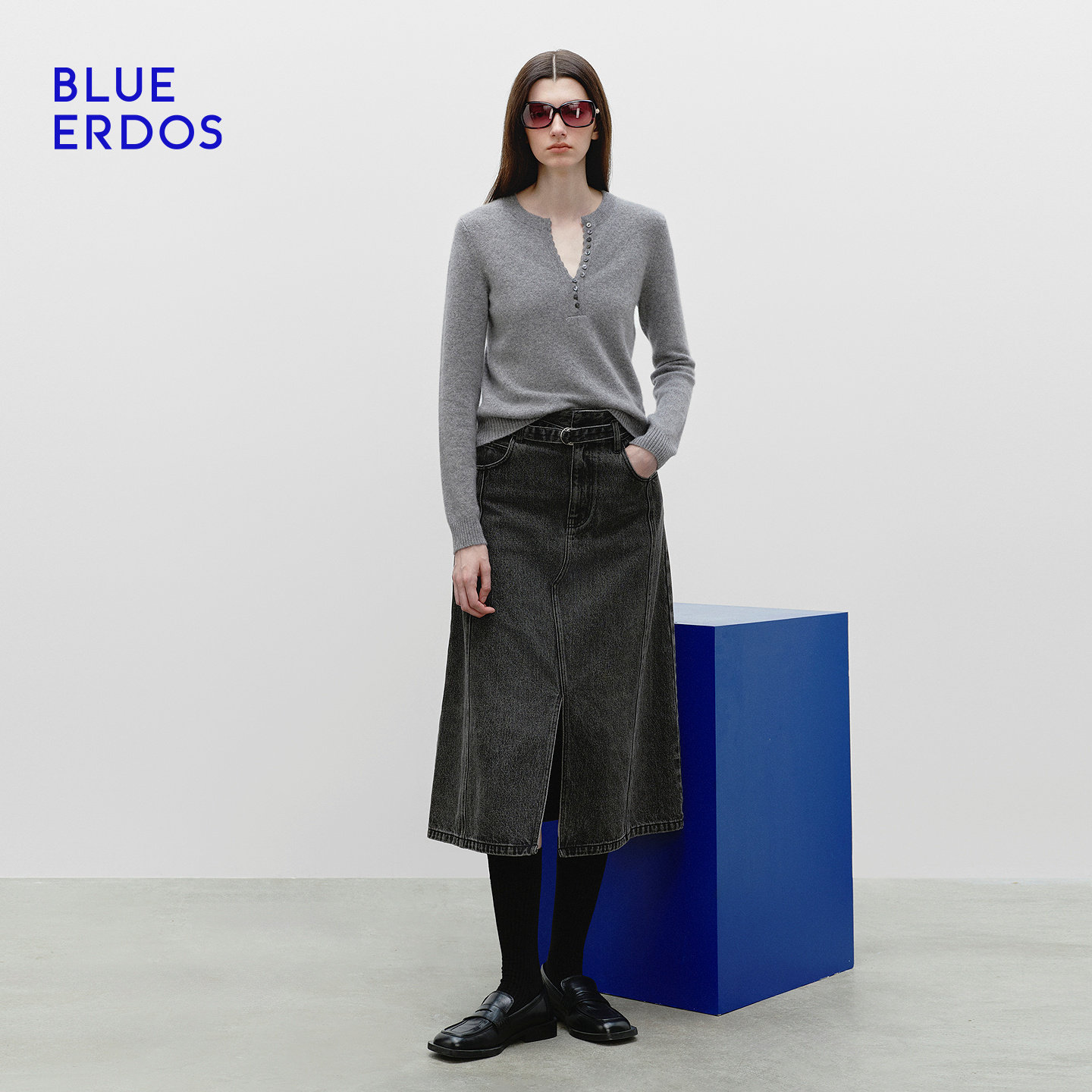 【明星同款】BLUE ERDOS冬季新格雷系山羊绒混纺半开圆领羊绒衫,淘宝优惠券,粉丝福利购,淘宝优惠卷