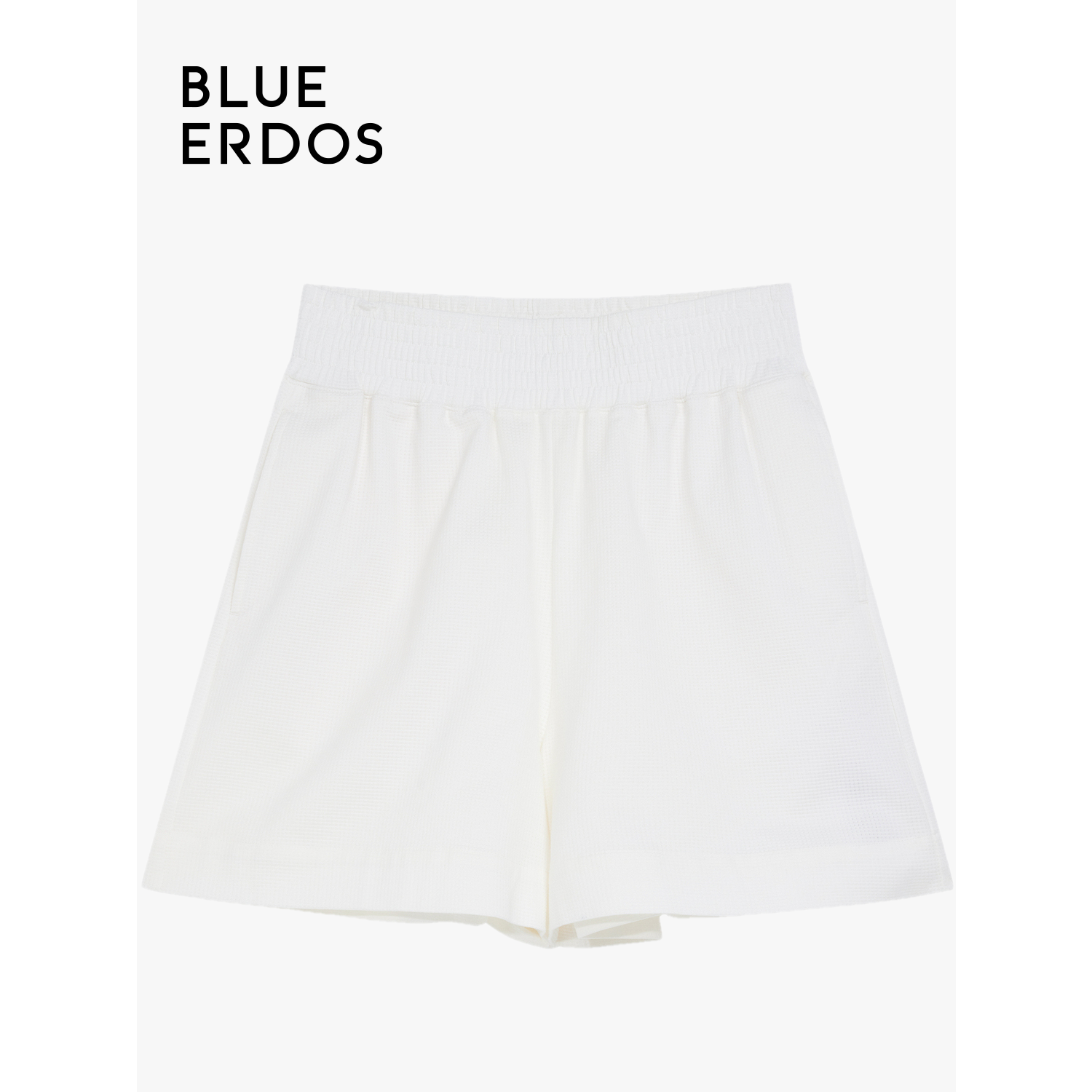 BLUE ERDOS 24春夏新款宽松休闲纯棉薄款直筒型纯色短裤B245F4013-图3