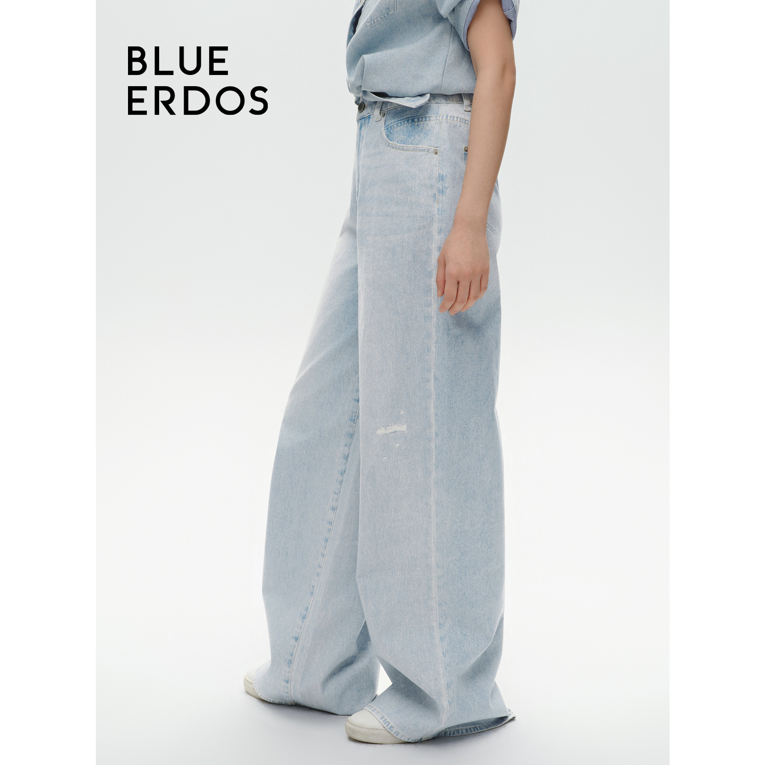 【ANOTHER DENIM】BLUE ERDOS24春夏新款仿牛仔阔腿裤B245M3020 - 图1