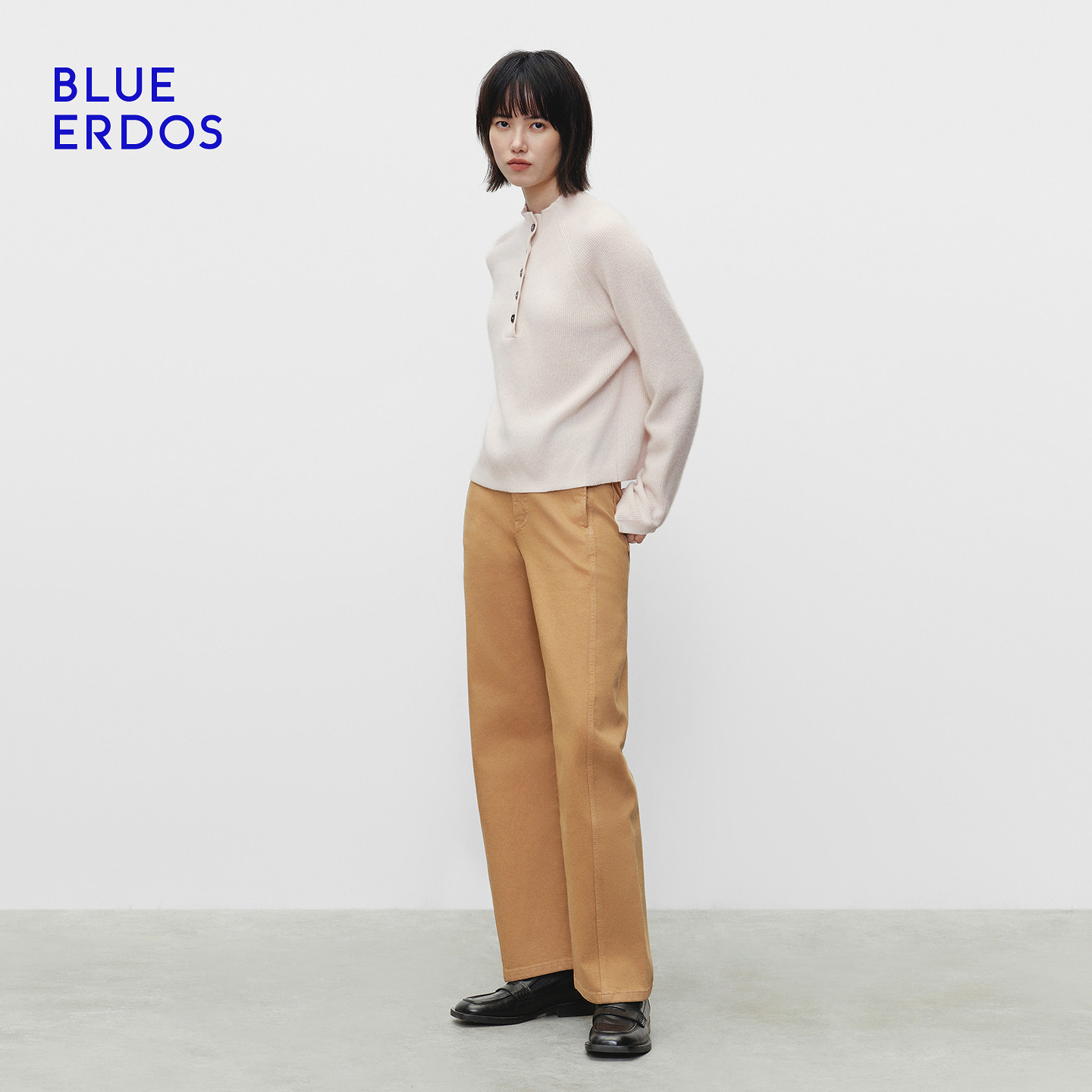 BLUE ERDOS 冬季新品简约休闲羊毛羊绒半高领女针织衫B256A0728,淘宝优惠券,粉丝福利购,淘宝优惠卷