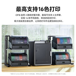 【现货顺丰速发】创想三维K2 Combo 多色3D打印机 开箱即用 自动调平AI摄像头 家用桌面级高速打印【大陆版】