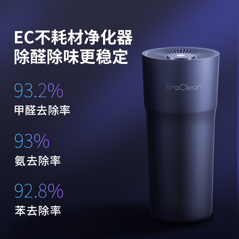 EraClean世净车载空气净化器新车除甲醛去异味负离子臭氧杀菌神器