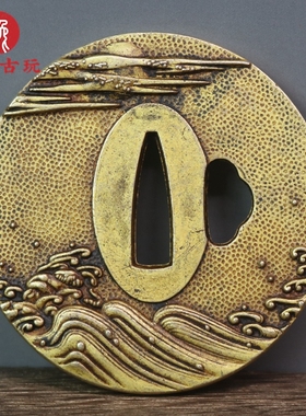 古玩杂项复古铜器 黄铜浮雕工艺品家居摆件