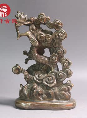 纯铜龙凤摆件一对龙凤戏珠龙凤呈祥家居客厅卧室摆设创意结婚礼品