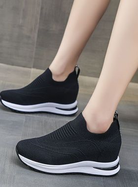 秋季套脚一脚蹬内增高休闲鞋