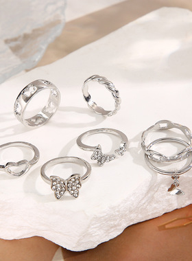 开口蝴蝶链条戒指开口戒指其他