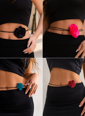 大红花女士颈链 flower collar big red flower women's necklace