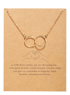 复古圆圈蝴蝶字母锁骨链