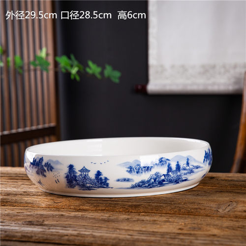 大号铜钱草花盆陶瓷特价清仓室内水培水仙花碗莲睡莲特大号多肉盆 - 图1
