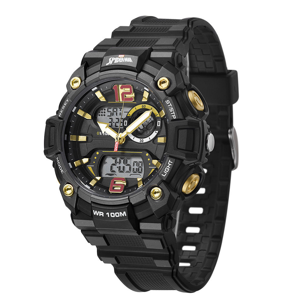 marvel漫威蜘蛛侠手表100米防水男士运动表新款潮流个性电子表598