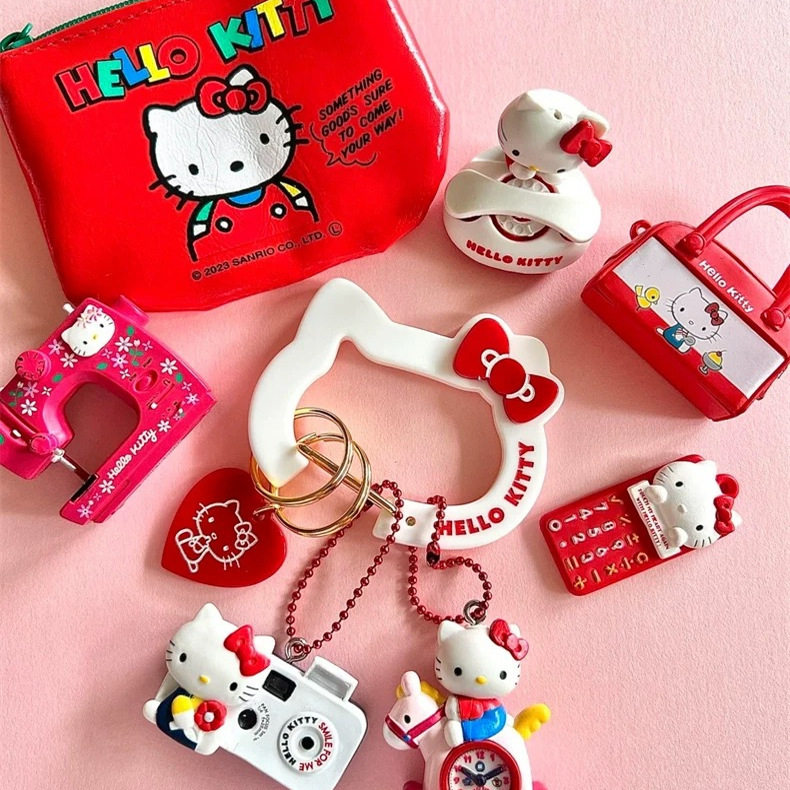Kitty猫50周年复古公仔挂件仿真相机缝纫机kt猫食玩玩具书包吊饰,淘宝优惠券,粉丝福利购,淘宝优惠卷