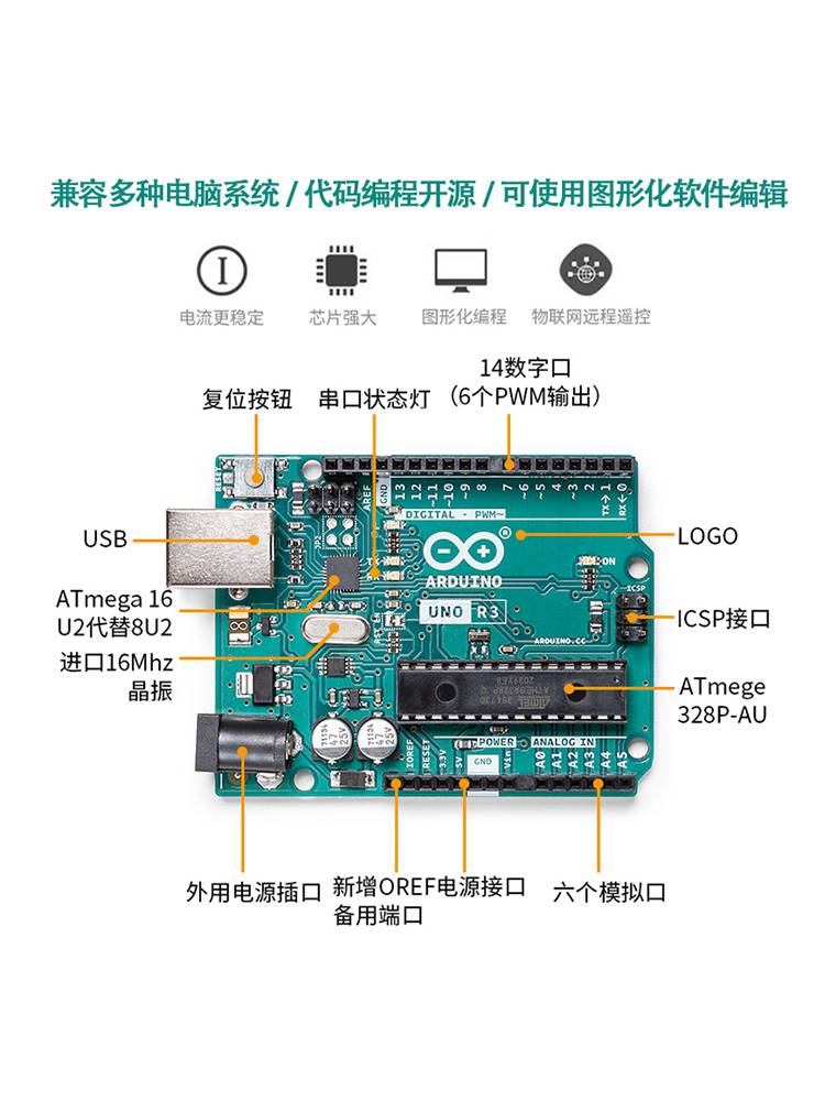 arduinounor3传感器开发主板学习套件mixly开发板编程scratch-图0