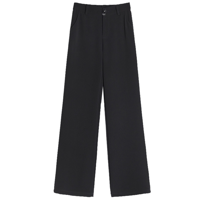 西装高腰垂感春秋黑色休闲阔腿裤 loannina休闲裤