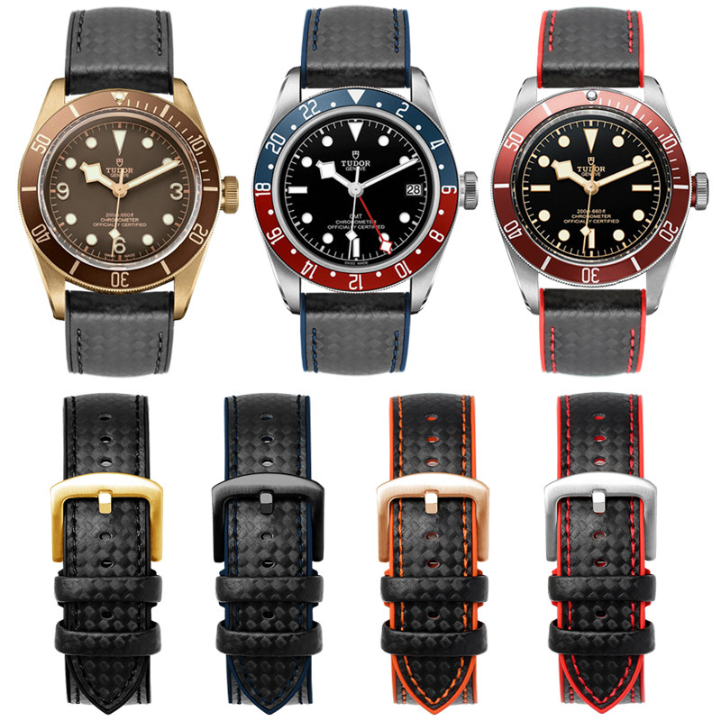 帝陀男帝舵帆布硅胶带20 22mm表带 凯帝尼配件