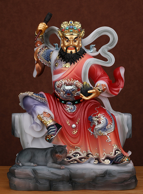 武财神汉白玉赵公明神像财神骑虎元帅赵玄坛店铺招财家用供奉摆件