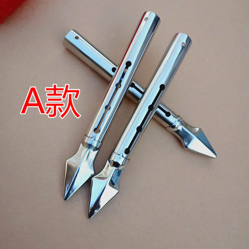 武术枪头红缨枪竞技规定枪不锈钢武术表演用枪头白蜡杆竞赛英枪头 - 图0