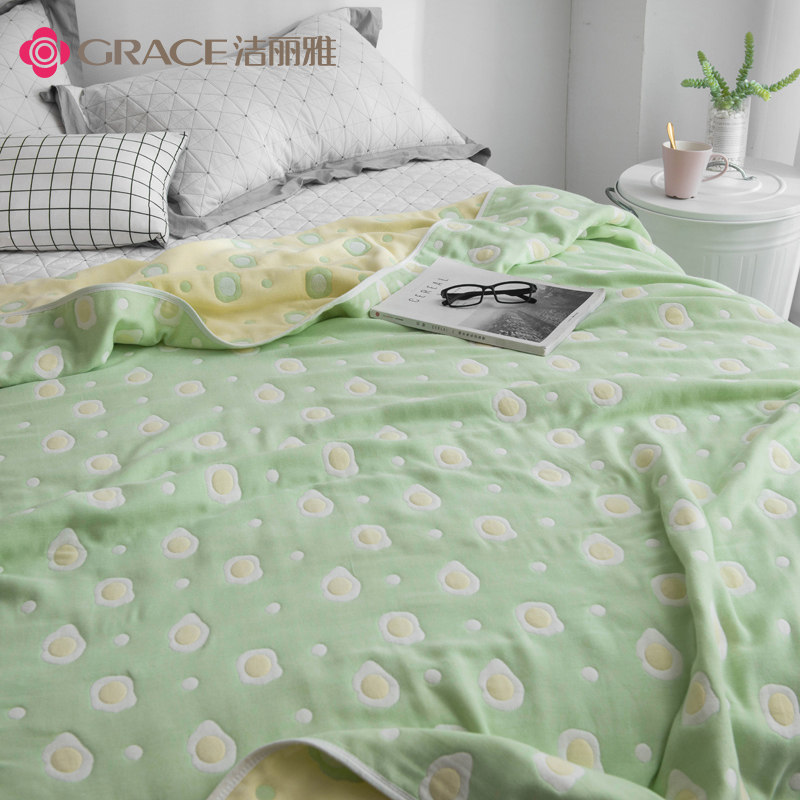 洁丽雅六层全棉纱布纯棉单午睡毯子 grace洁丽雅瑞华泽休闲毯/毛毯/绒毯