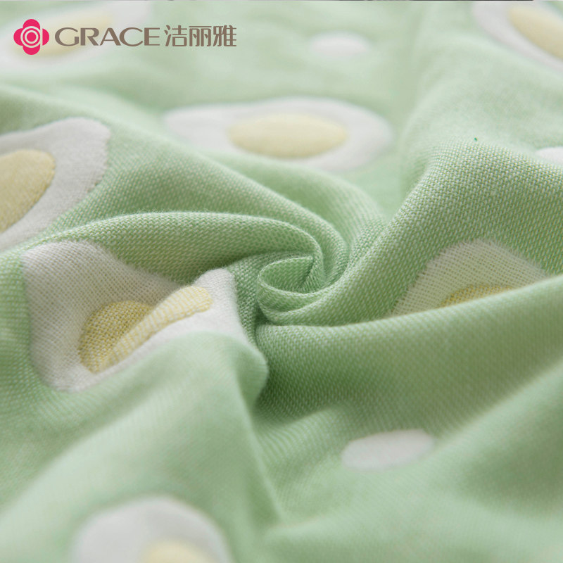 洁丽雅六层全棉纱布纯棉单午睡毯子 grace洁丽雅瑞华泽休闲毯/毛毯/绒毯