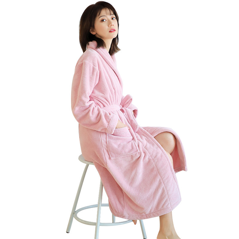 洁丽雅冬季法兰绒情侣男女长袖睡袍 grace洁丽雅瑞华泽睡袍/浴袍