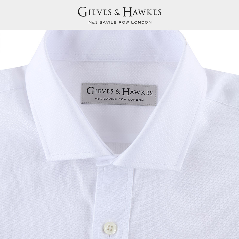 GIEVES&HAWKES/君皇仕GH男士白色全棉长袖礼服衬衫外套G4539EI011 - 图1