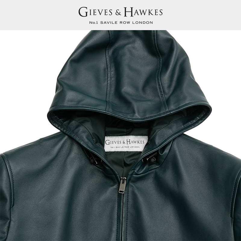 GIEVES&HAWKES/君皇仕GH男士连帽羊皮夹克休闲外套皮衣G4058E1031 - 图0