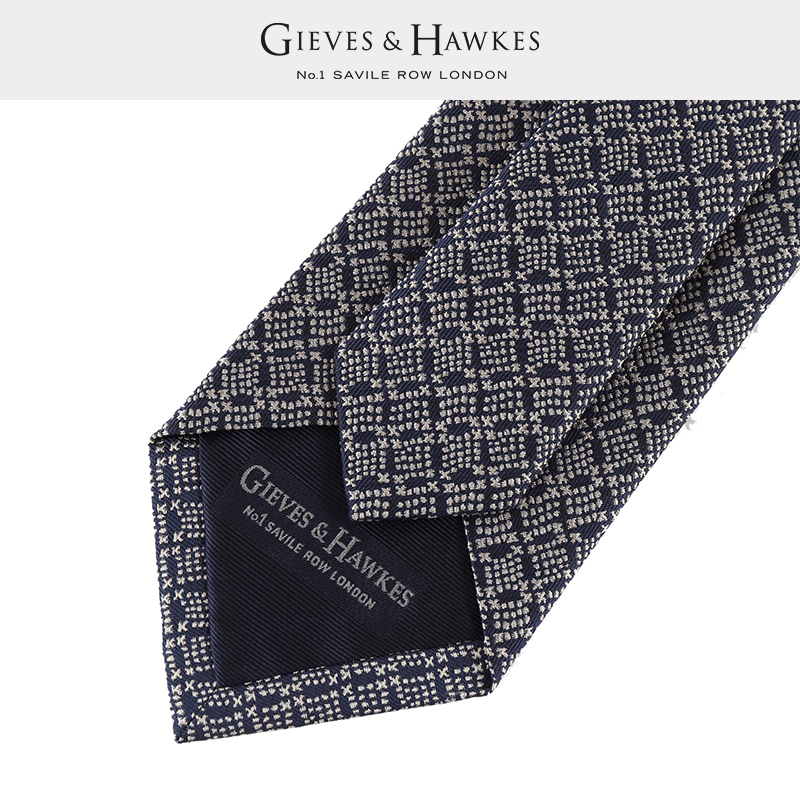 【礼物】GIEVES&HAWKES/君皇仕男士桑蚕丝商务正装领带G457910051 - 图2