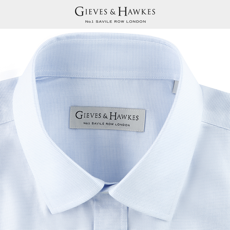 GIEVES&HAWKES/君皇仕男士长袖衬衫商务礼服衬衣桑蚕丝G4839EI021 - 图1