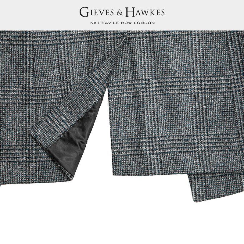 GIEVES&HAWKES/君皇仕GH男士羊毛混纺商务休闲毛呢大衣G4001E1071 - 图1