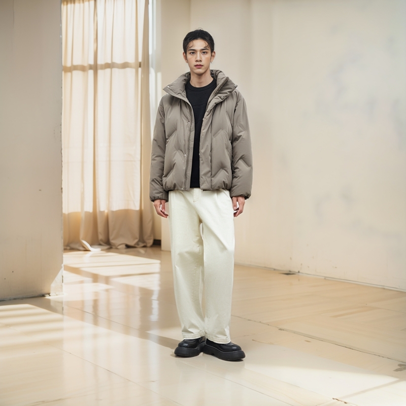 太平鸟男装奥莱宽松面包服男短款2025冬季潮流廓形羽绒服外套 - 图1