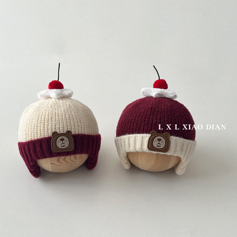 婴儿护耳帽秋冬季超萌可爱小熊拼色针织帽子男童女宝宝穿搭毛线帽,淘宝优惠券,粉丝福利购,淘宝优惠卷