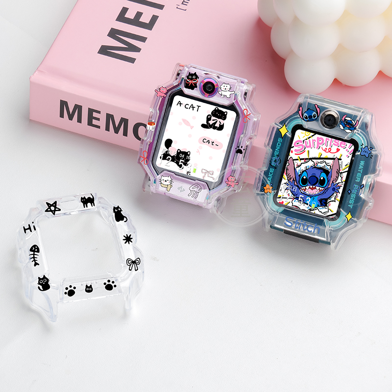 黑粉小猫保护壳适用小天才电话Z10手表Z9Z8少年版Z7透明壳z6Q1CD3 - 图0