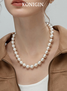 倪妮同款珍珠项链女秋冬毛衣链