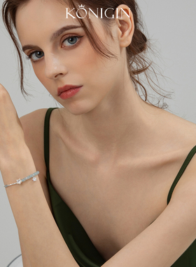 海蓝宝手链女五角星吊坠