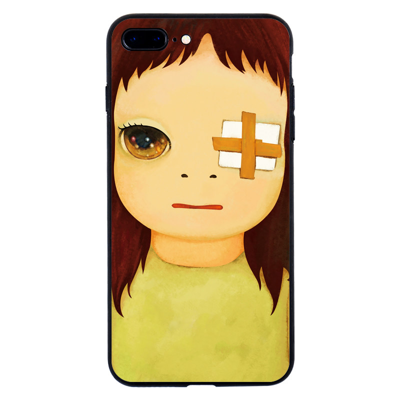 奈良美智适用iPhone13保护套苹果8p/XR/XS Max手机壳11/12/14/15promax大头娃娃浮雕全包防摔保护套华为vivo