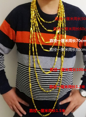 欧美加粗六角金项链铜铁合金男女