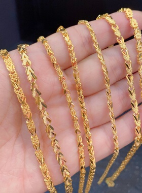 沙金饰品倒模链素金锁骨项链仿金