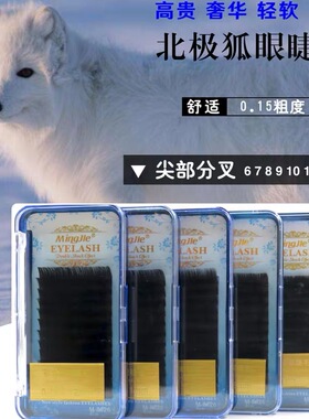 名睫北极狐眼睫毛超软空气双尖扁毛0.15浓密逼真自然亚光嫁接睫毛