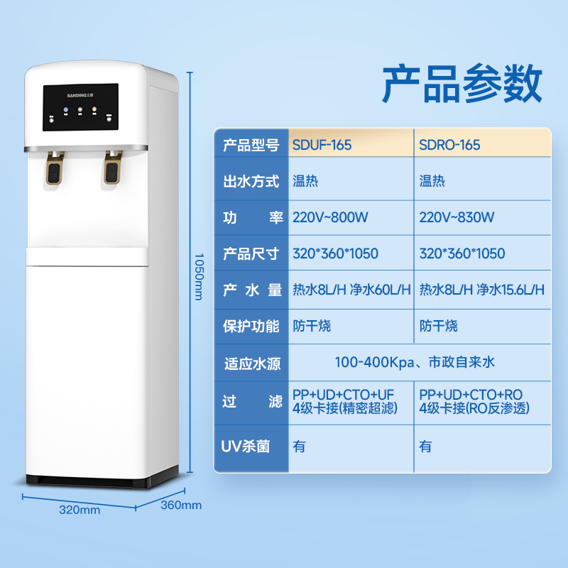 三鼎直饮机自来水净化饮水机家用立式净水器直饮RO反渗透净饮一体 - 图3