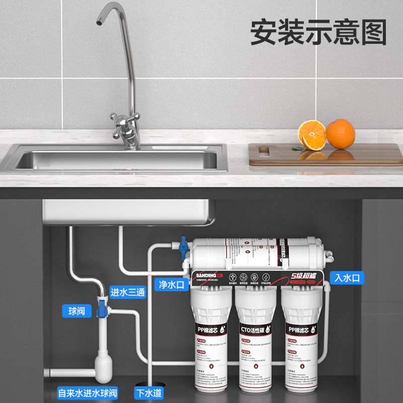 三鼎净水器商用全屋直饮矿物质水厨房家用超滤机自来水管道过滤器 - 图2