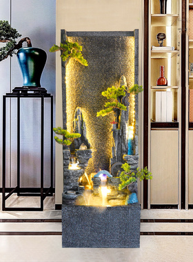 水调江南中式山水幕景观风景庭院会所假山喷泉流水装饰品落地摆件