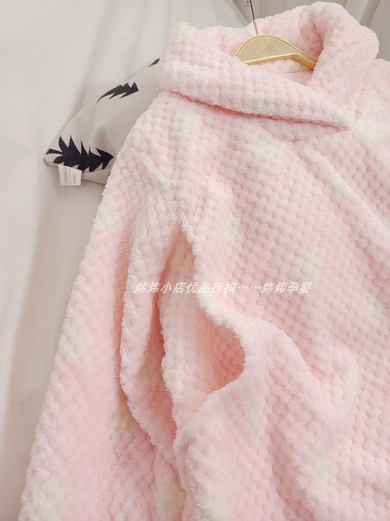 清仓日单秋冬珊瑚绒哺乳衣月子服怀孕中长款产后喂奶家居裙待产服,淘宝优惠券,粉丝福利购,淘宝优惠卷