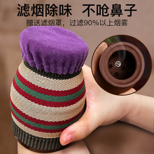 紫砂艾灸罐陶瓷拔罐刮痧一体杯随身灸盒家用艾柱走罐专用艾草器具-图2