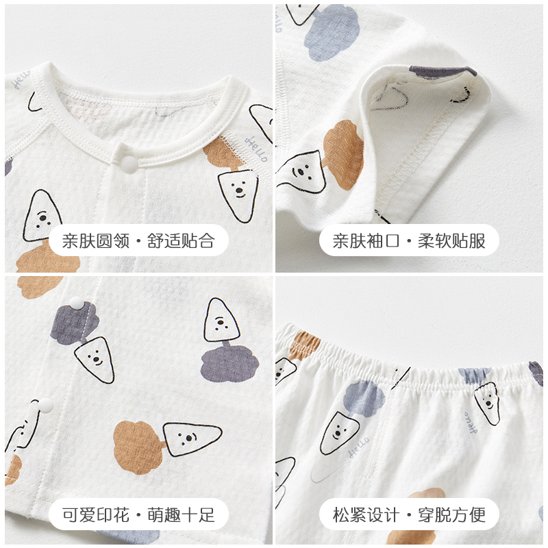 宝宝夏季短袖套装薄款两件套男童女幼儿纯棉儿童分体夏装婴儿衣服