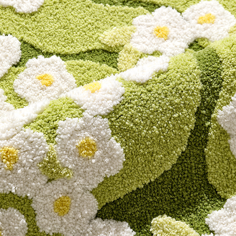 Bedside blanket ins forest style daisy round carpet