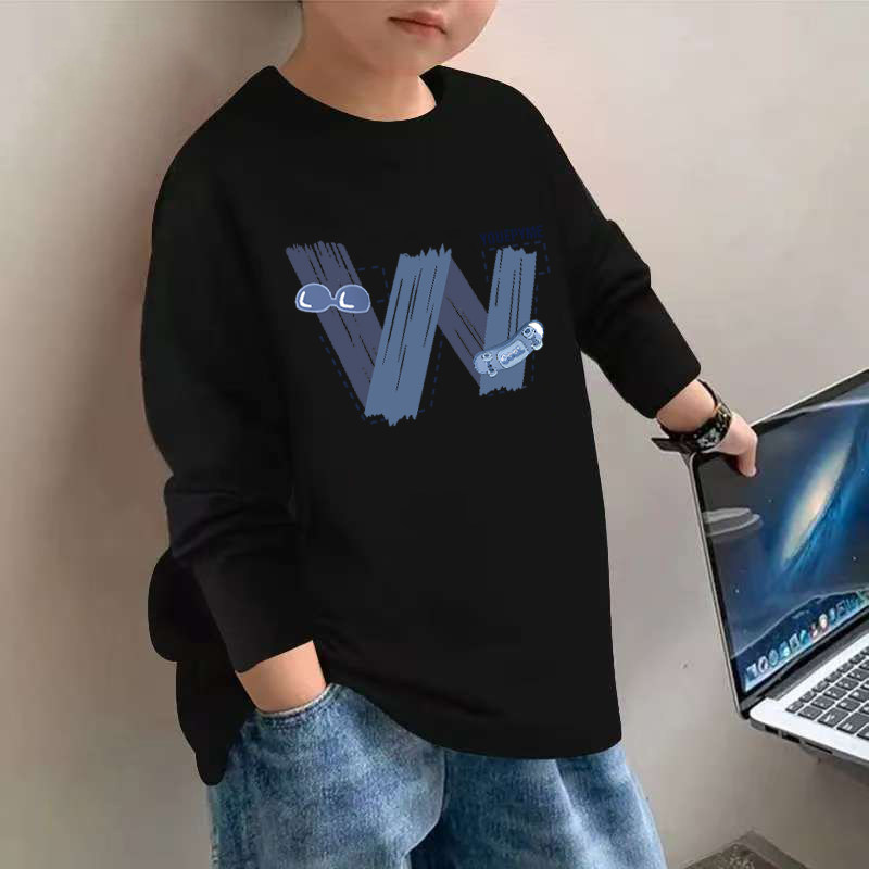 春季长袖纯棉打底衫男童装潮流圆领休闲炸街内搭薄款春装上衣童装,淘宝优惠券,粉丝福利购,淘宝优惠卷